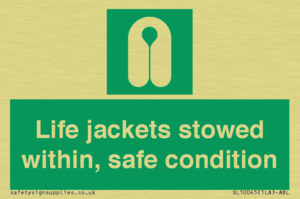 Life jackets stowed within